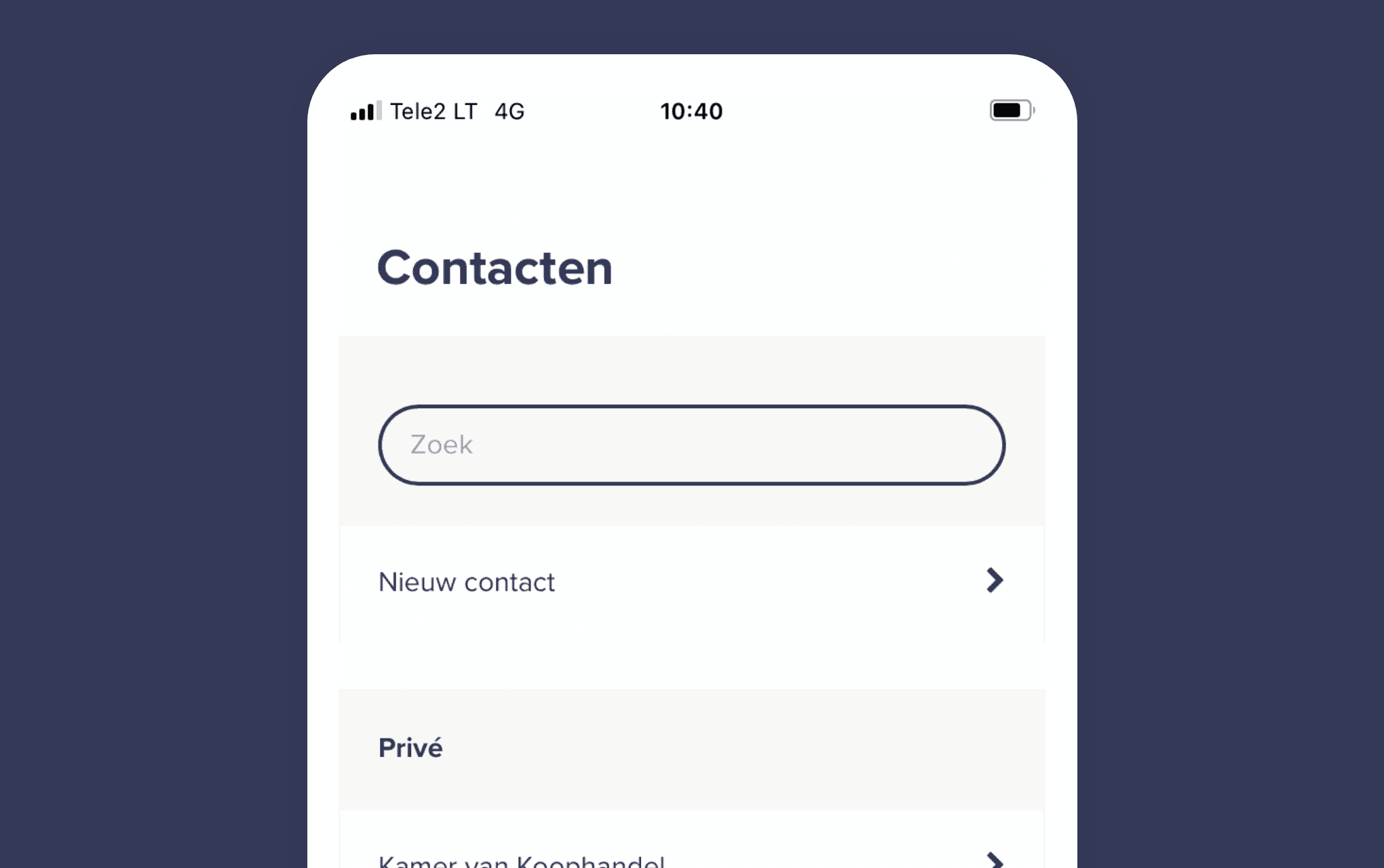 Gebruik (gedeelde) contacten